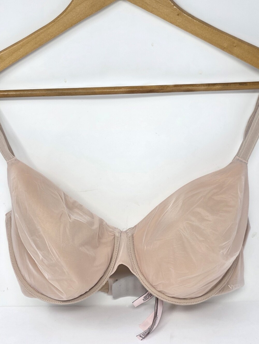 Victoria's Secret 36DD Lined Perfect Coverage Beige Nude Mesh Bra